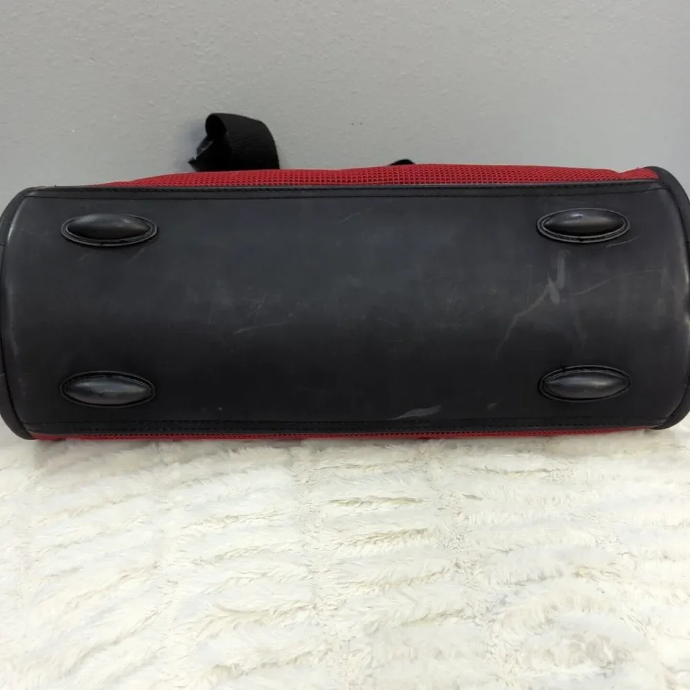 Samsonite Mens Travel Messenger Bag Red‎ Snap Zip Dual Handle  Missing Strap
